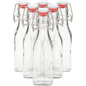 6 8oz Swing Top Glass Bottles with Stoppers Airtight Caps Komucha Oils Vinegar